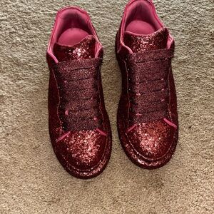 Alexander McQueen Sparkling Pink Glitter Sneakers 38
